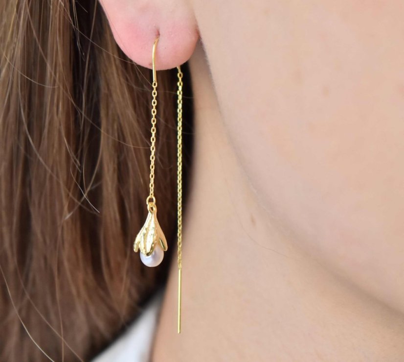 Pearl drop - strieborné 925 náušnice visiace