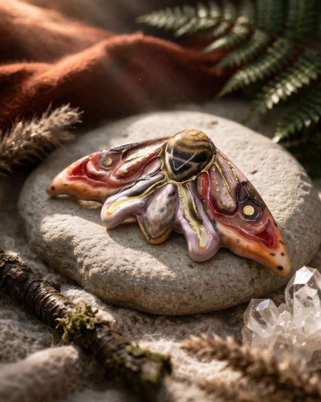 Mora  - porcelánová brošňa