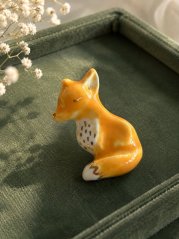 Líška 3D brošňa - luxusná porcelánová brošňa