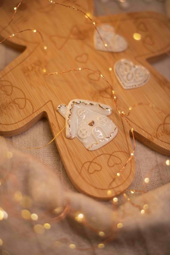 Porcelánové vianočné ozdoby -  3D - zlaté