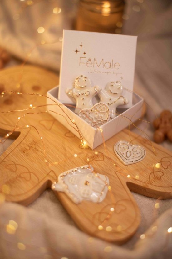 Porcelánové vianočné ozdoby -  3D - zlaté