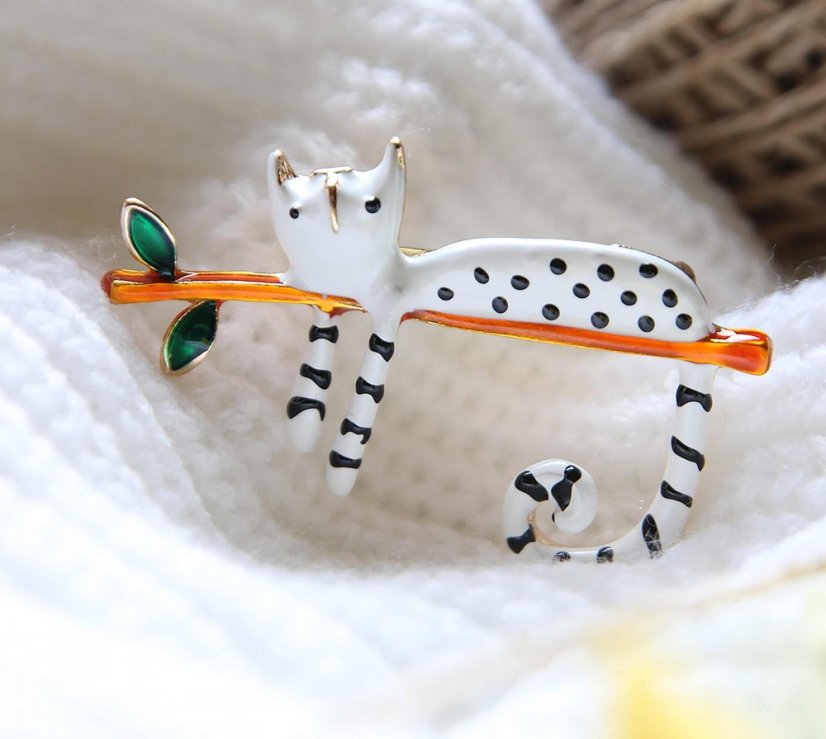 Brošňa Mačička - Farba: Mačička čierna