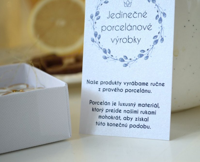Porcelánové vianočné ozdoby - sada 6 ks zlatá