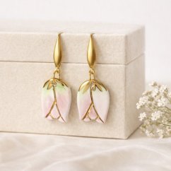 Tulipány, luxusné porcelánové náušnice