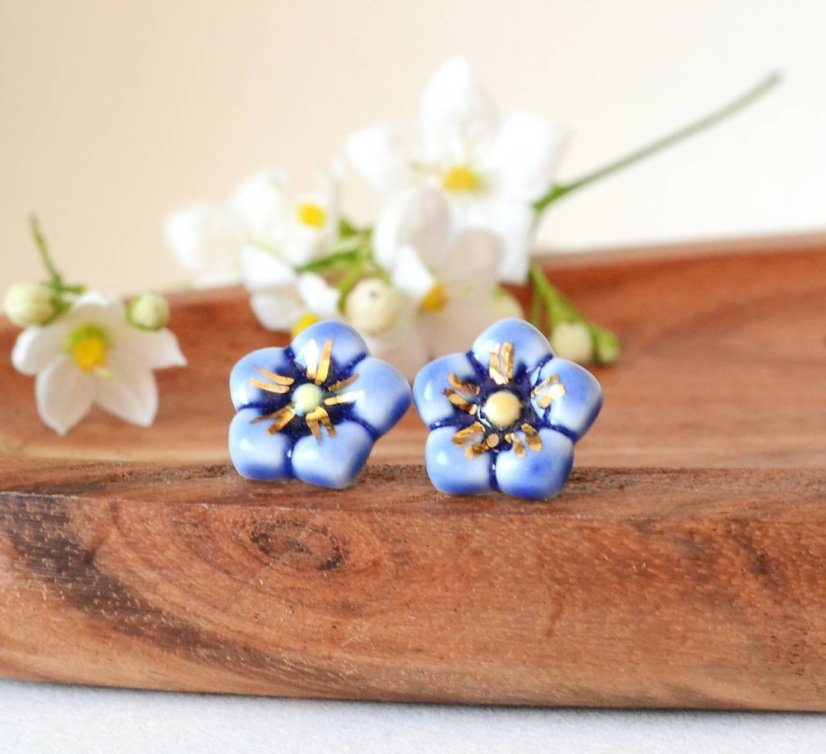 Nezábudky - porcelánové šperky