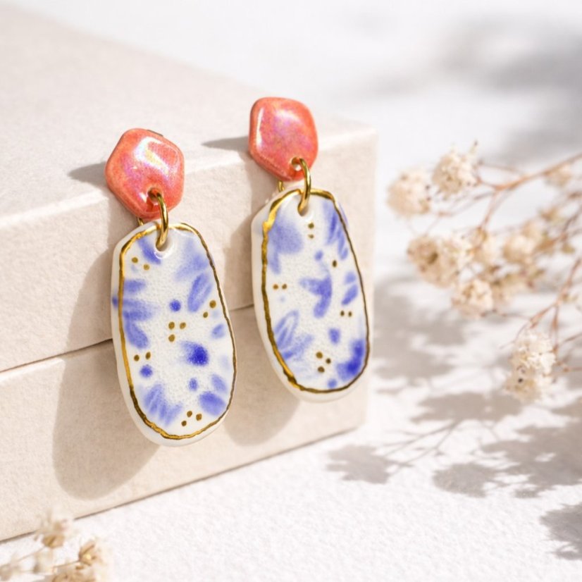 Soft Passion - porcelánové náušnice