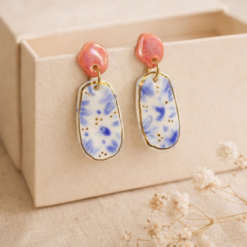 Soft Passion - porcelánové náušnice