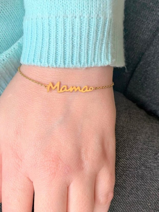 Titánový náramok - MAMA - Farba: Mama náramok strieborný