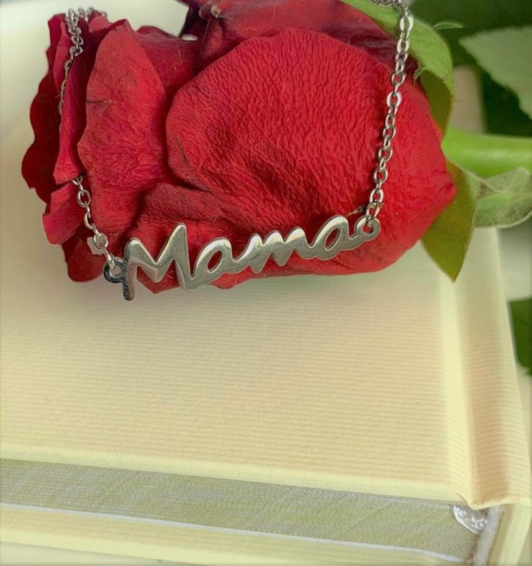 Titánový náramok - MAMA - Farba: Mama náramok strieborný