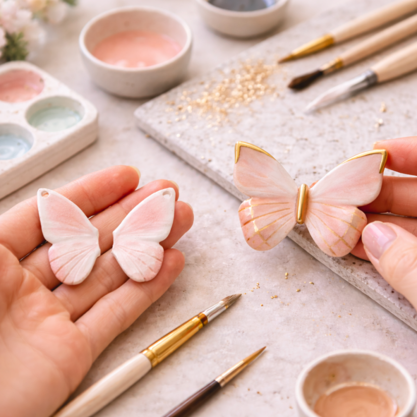 Workshop porcelánových šperkov v Košiciach 18.4.2026 | Vyrob si vlastný šperk - Vyrobím si na workshope: 1x brošňa motýľ + 1x náušnice motýlie krídla Workshop porcelánových šperkov v Košiciach 18.4.2026 | Vyrob si vlastný šperk - Vyrobím si na workshope: 1x brošňa motýľ + 1x náušnice motýlie krídla