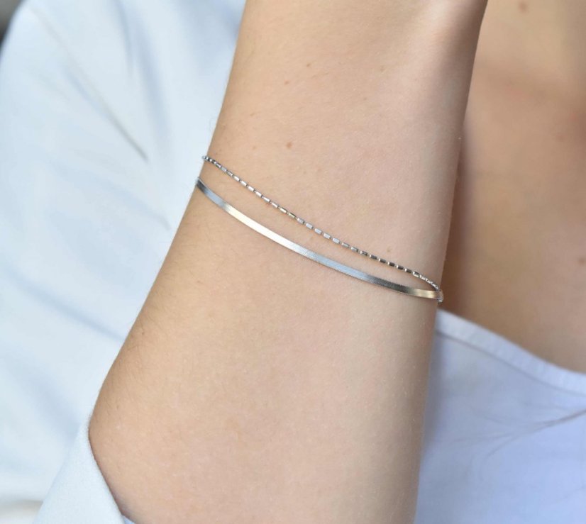 Double - dámsky strieborný náramok