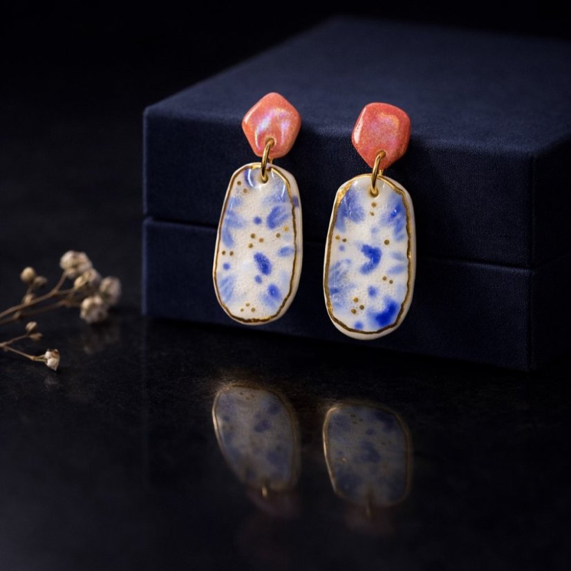 Soft Passion - porcelánové náušnice