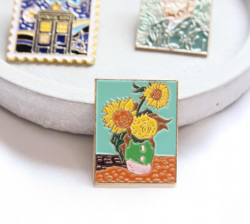 Brošňa Van Gogh art - Dizajn: Hviezdna noc