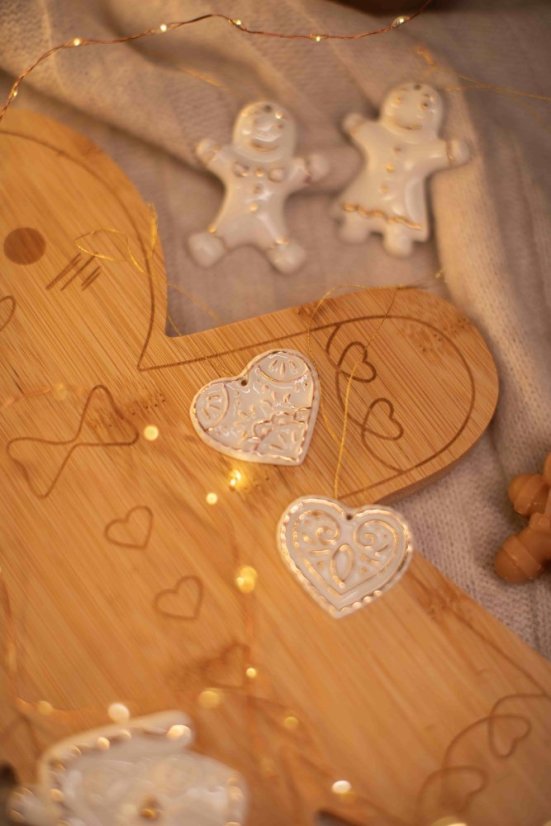 Porcelánové vianočné ozdoby -  3D - zlaté