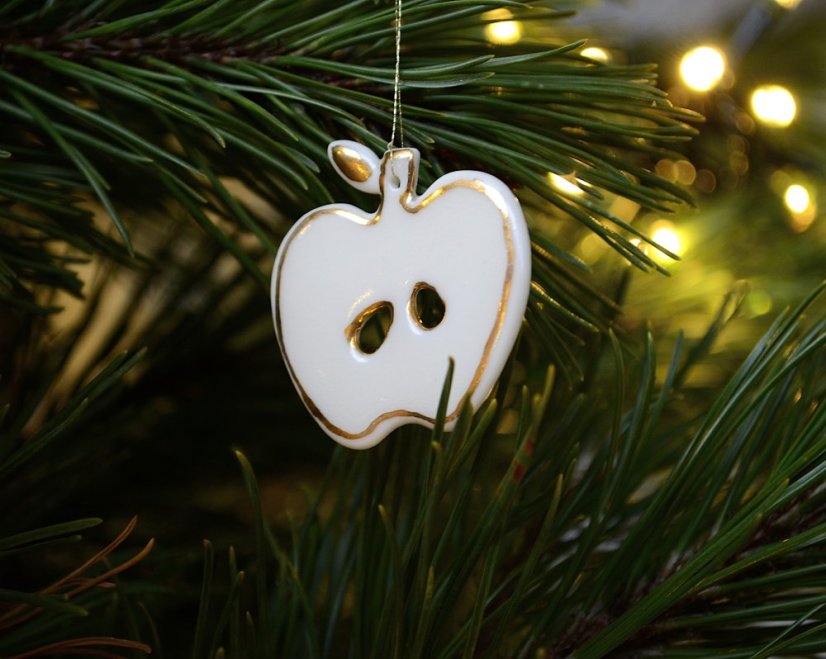 Porcelánové vianočné ozdoby - sada 6 ks zlatá