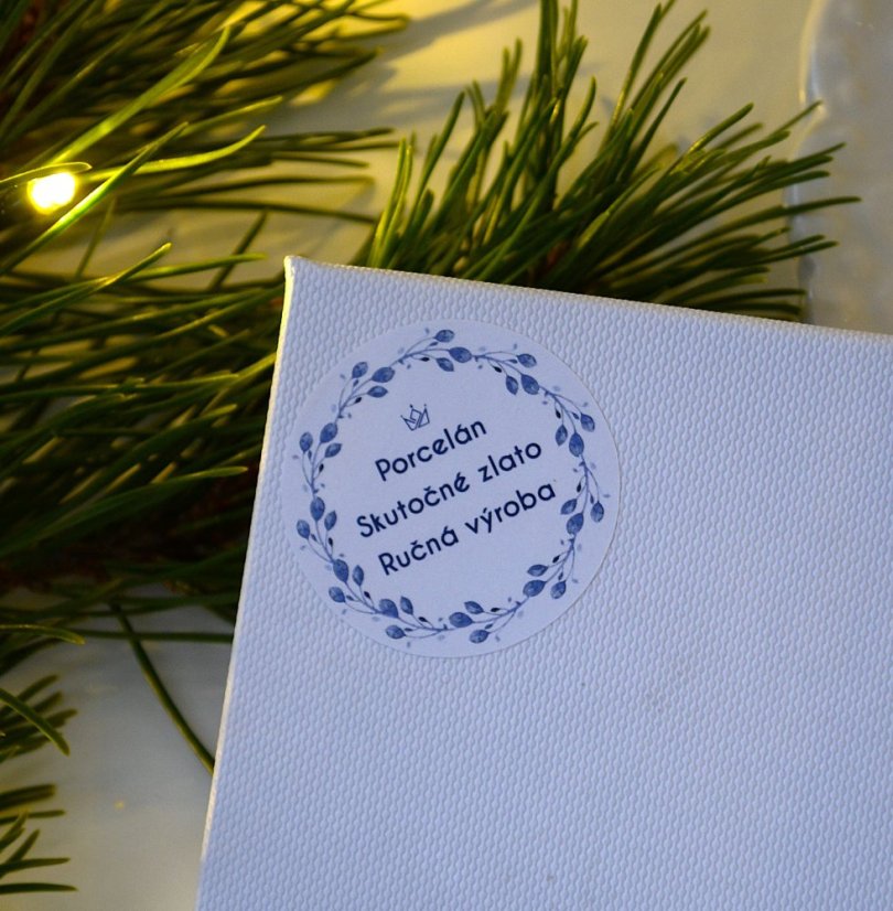 Porcelánové vianočné ozdoby - sada 6 ks zlatá