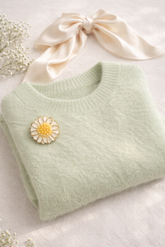 Margarétka - porcelánová brošňa