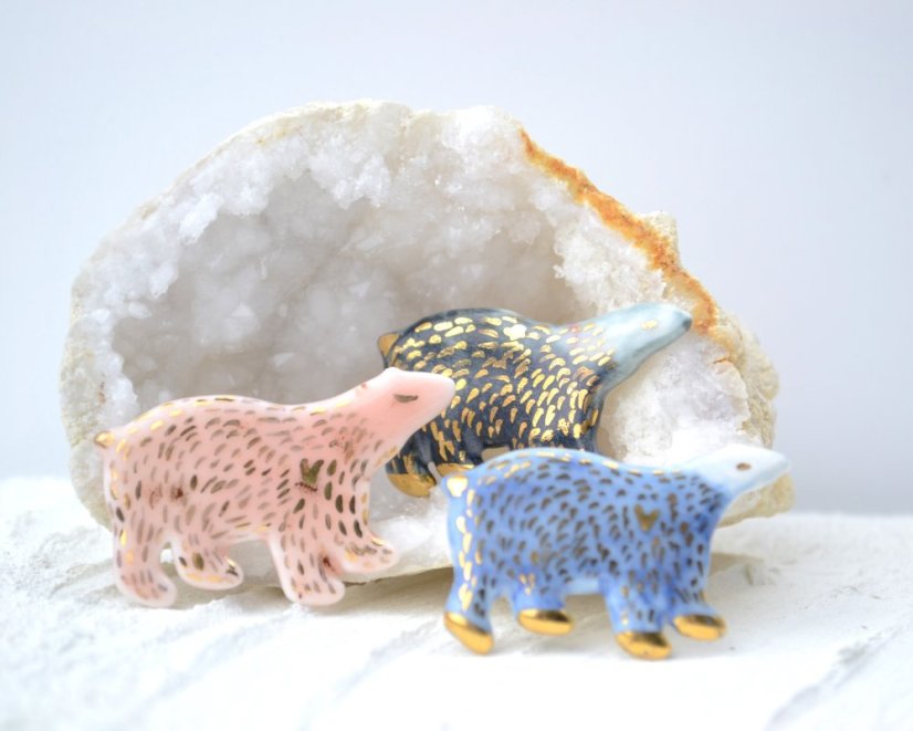 Medveď - brošňa čierna