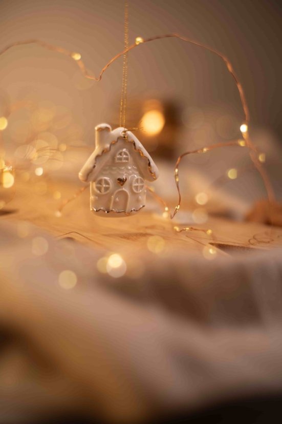 Porcelánové vianočné ozdoby -  3D - zlaté