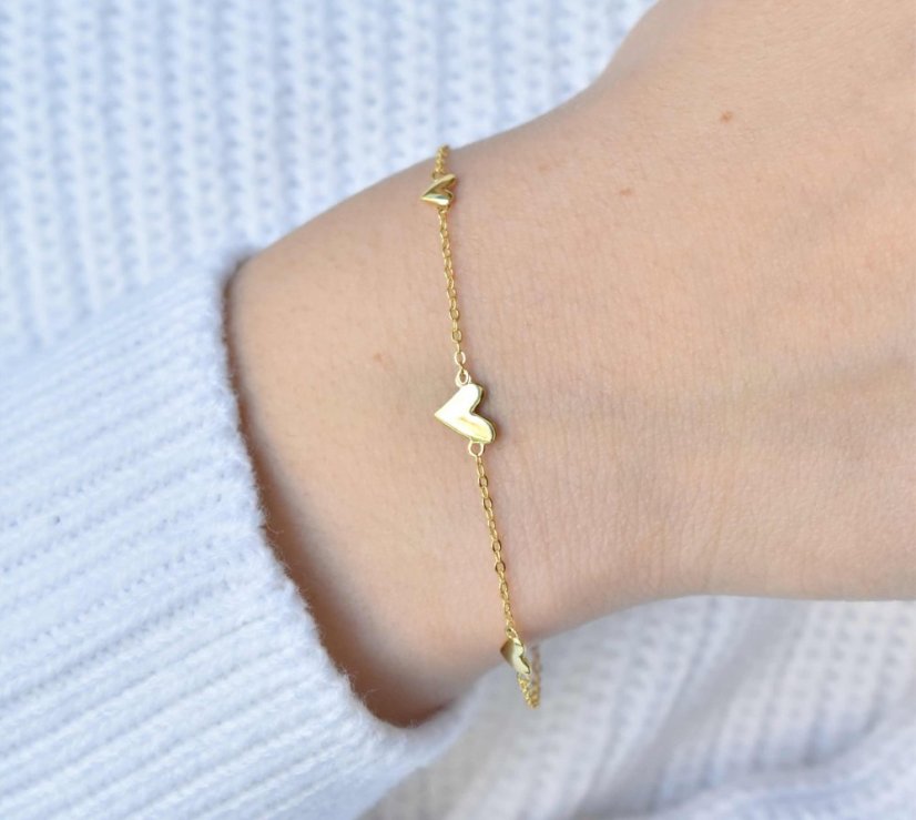 Love - 925 strieborný dámsky náramok so srdiečkami Love - 925 strieborný dámsky náramok so srdiečkami