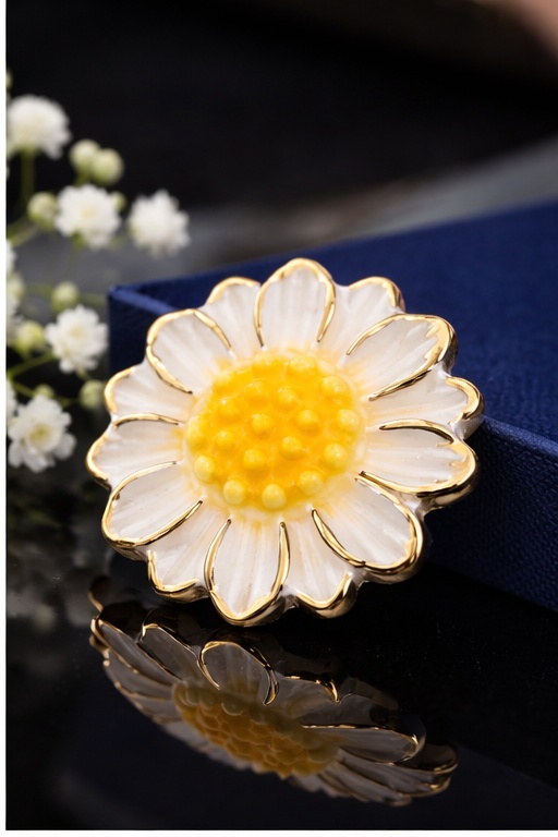 Margarétka - porcelánová brošňa