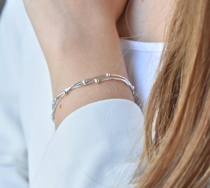 Minimalist - 925 strieborný náramok - Farba: Strieborný náramok