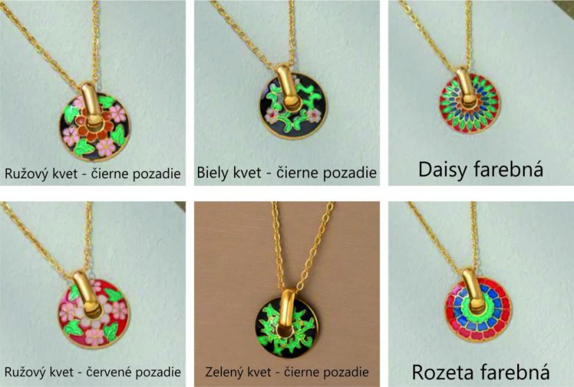 Náhrdelník Circle - titán - Farba: Daisy farebná