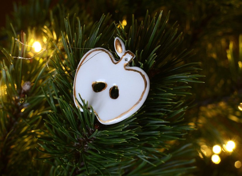 Porcelánové vianočné ozdoby - sada 6 ks zlatá