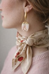 Tulipány, luxusné porcelánové náušnice