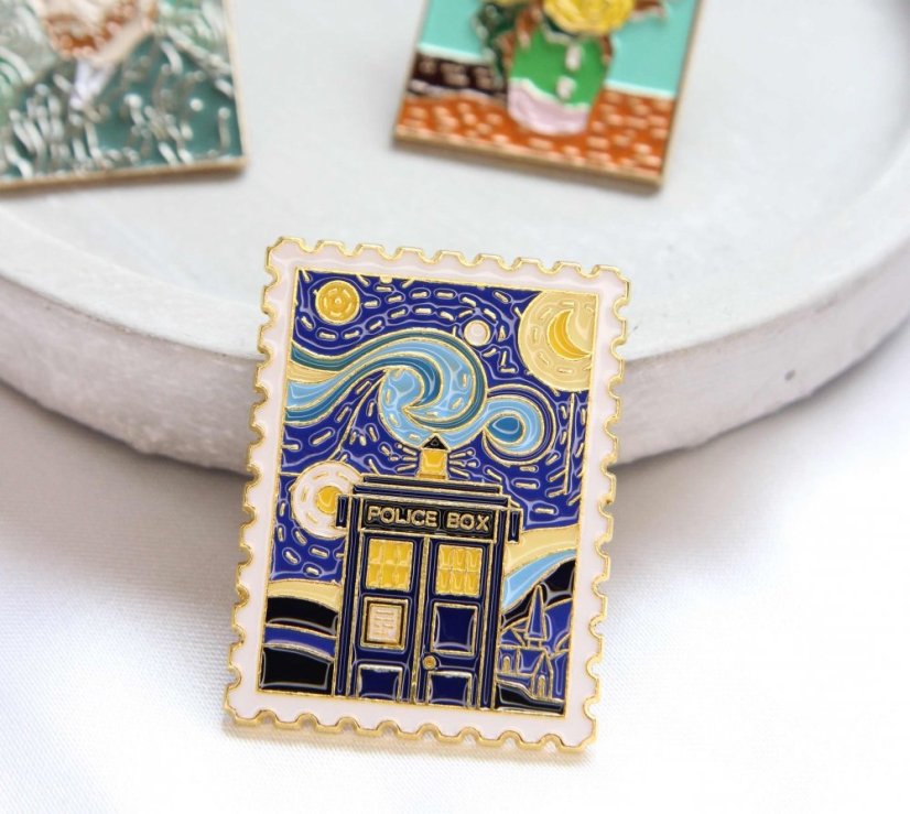 Brošňa Van Gogh art - Dizajn: Dr. who a hviezdna noc