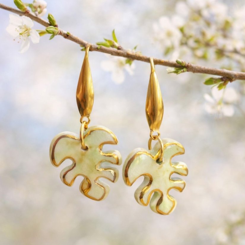 Monstery - porcelánové visiace náušnice