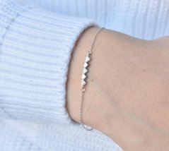 Hearts - 925 strieborný náramok so srdiečkami