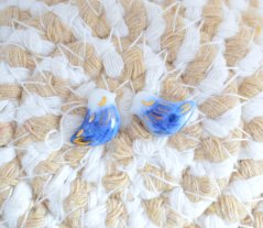 Vtáčiky - porcelánové puzetky - modré