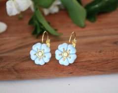 Nezábudky - porcelánové náušnice