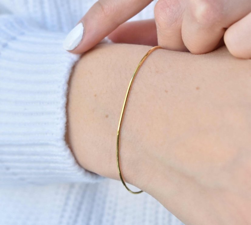 Purity - strieborný náramok 925 pozlátený 14 K zlatom