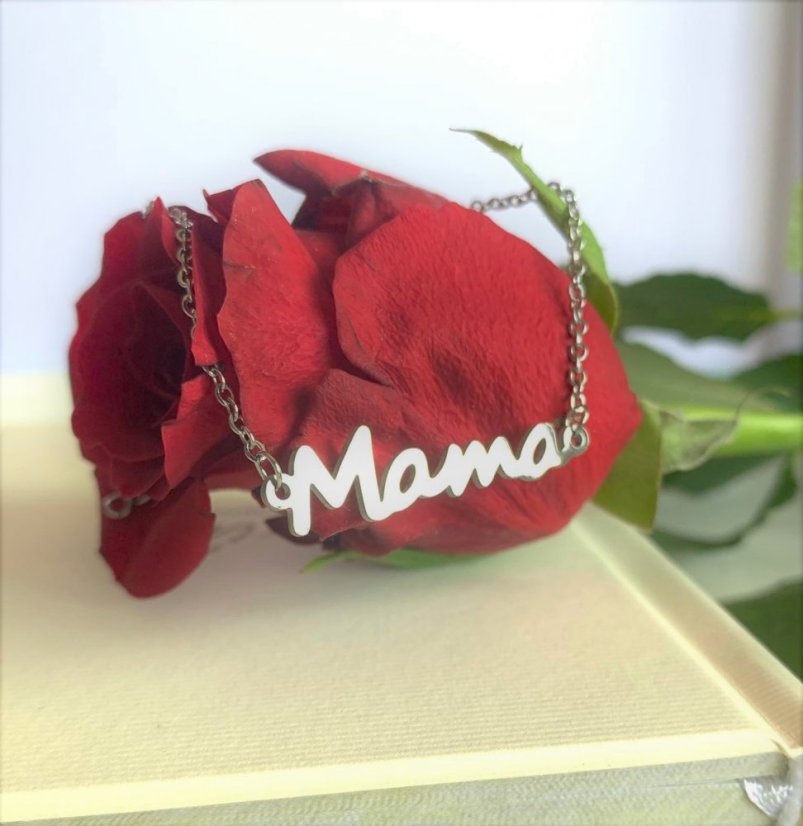 Titánový náramok - MAMA - Farba: Mama náramok strieborný