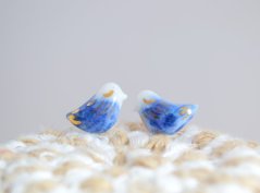 Vtáčiky - porcelánové puzetky - modré