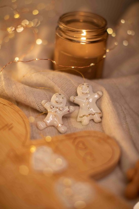 Porcelánové vianočné ozdoby -  3D - zlaté