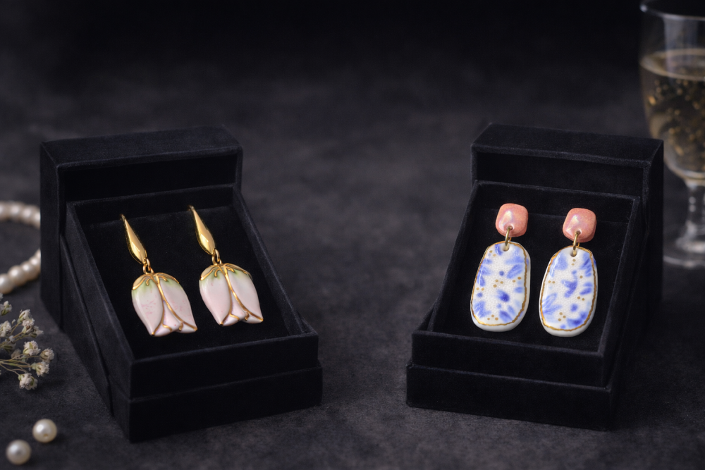 Luxusné porcelánové šperky dekorované zlatom